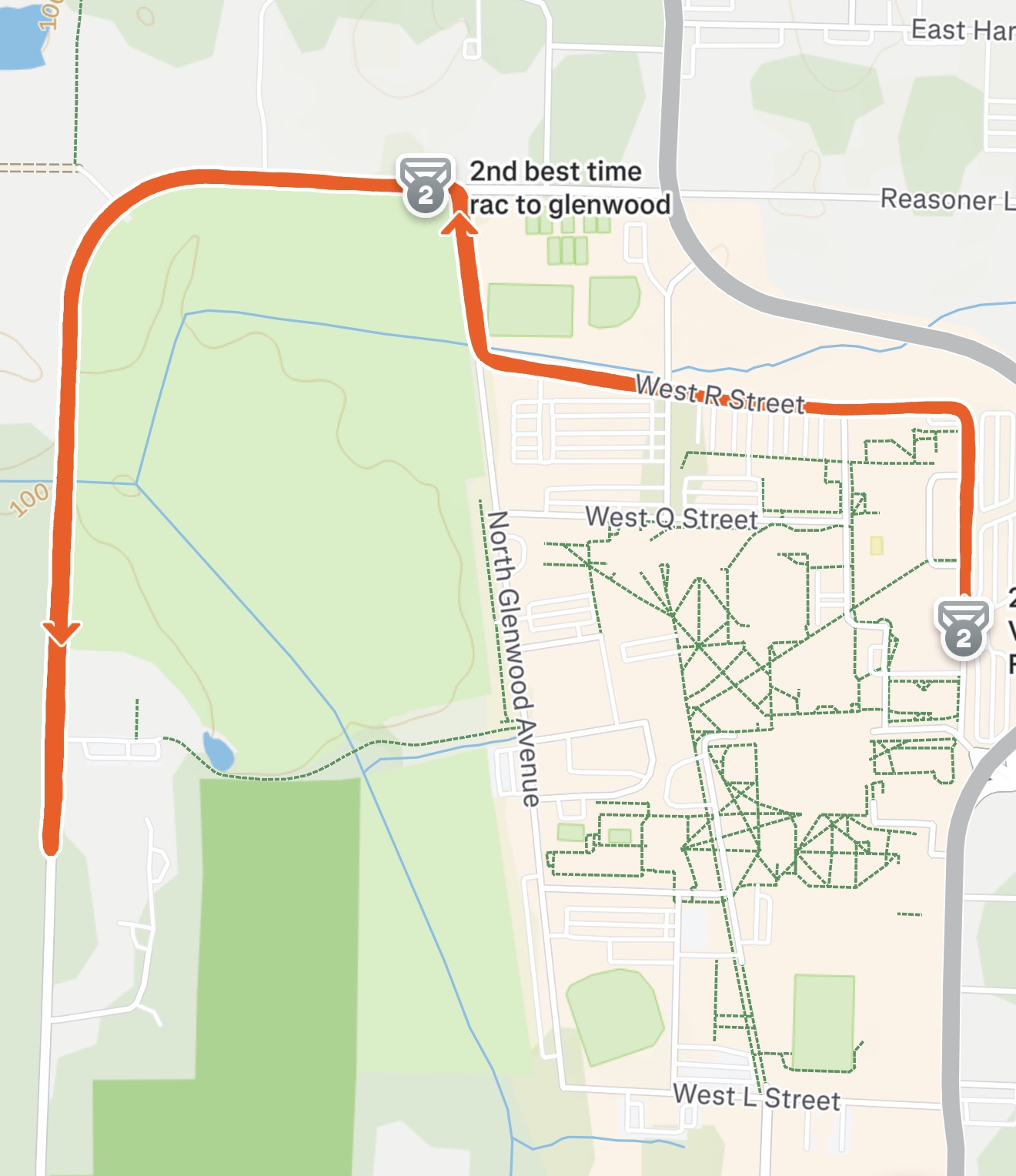 Course map for Valentine's Day 5k